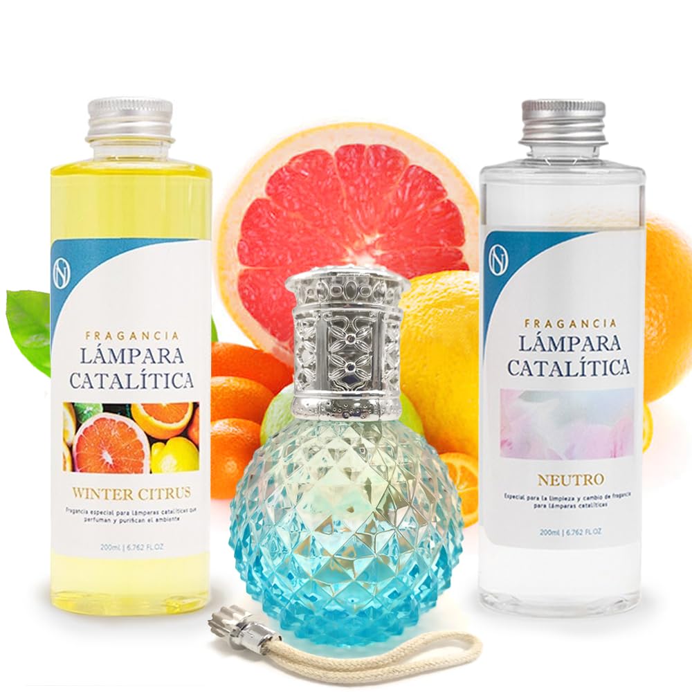 Pack Ahorro Lámpara Catalítica Blue Diamonds + Fragancia Winter Citrus 200ml + Limpiador Neutro 200ml + Mecha Repuesto_0