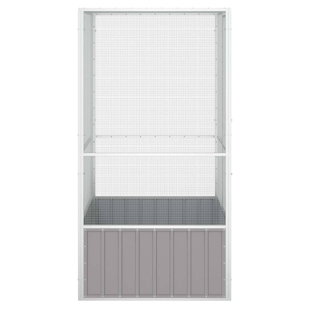 Vidaxl Jaula De Pájaros Acero Galvanizado Gris 111x107x211,5 Cm_3