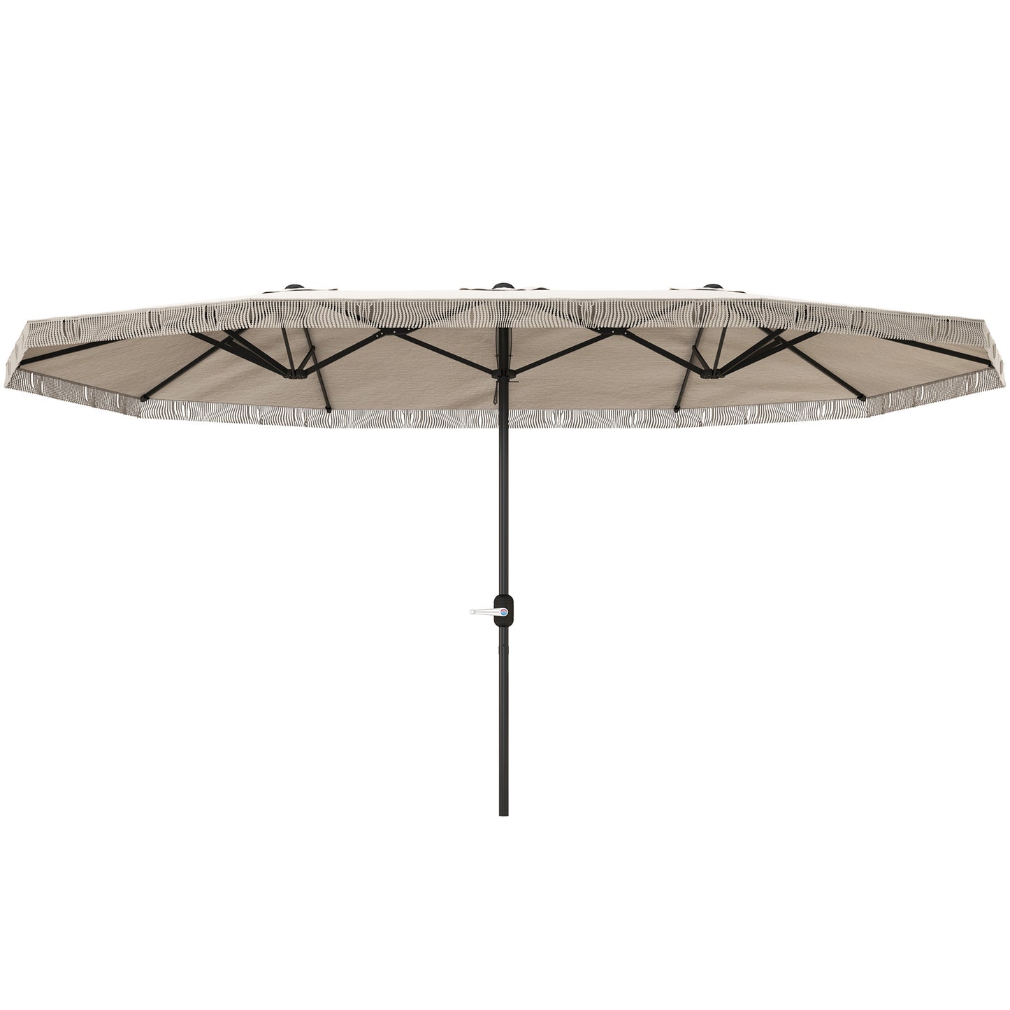 Outsunny Sombrilla Doble 4,5x2,7 M Con Manivela Manual Resistente Al Agua Crema_0
