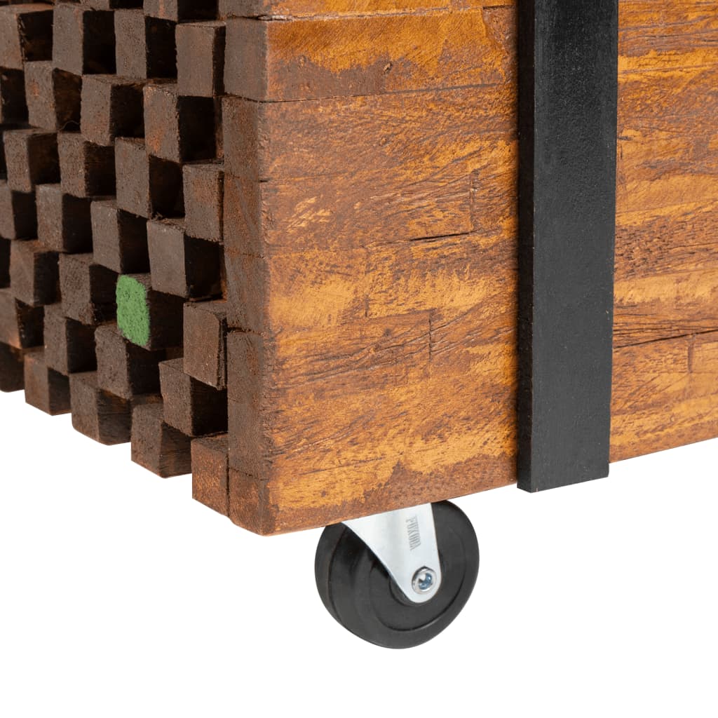 Mesa Auxiliar De Madera De Teca 60x60x38 Cm_4