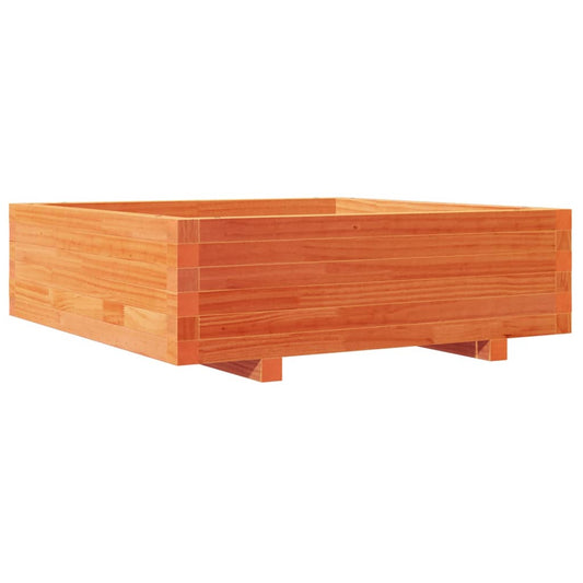 Jardinera De Madera Maciza De Pino Marrón Cera 80x80x26,5 Cm_0