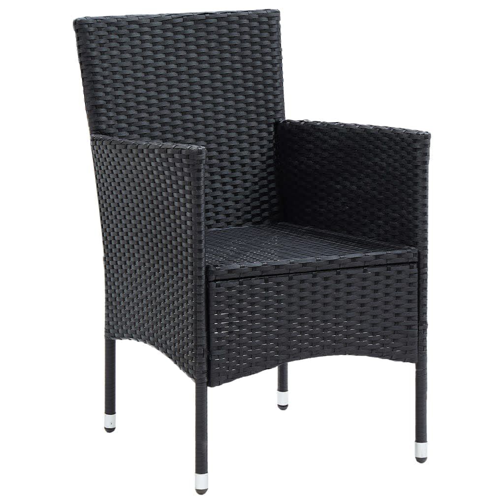 Vidaxl Juego Muebles Jardín 5 Pzas Con Cojines Ratán Sintético Negro_4