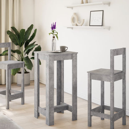 Mesa Alta De Bar Madera Ingeniería Gris Hormigón 51x50x103,5 Cm_1