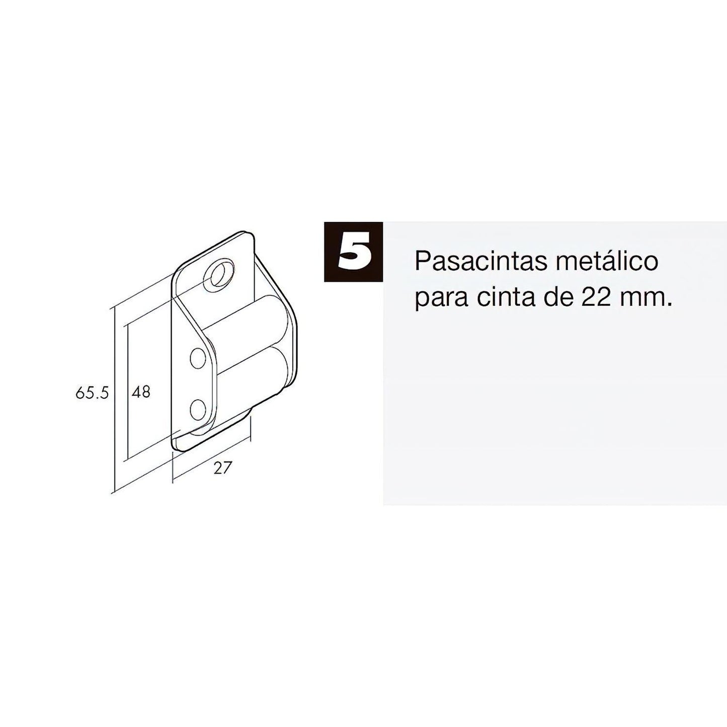 Pasacintas Persiana Zincado Rodillo Nylon Cinta 22 Mm._3