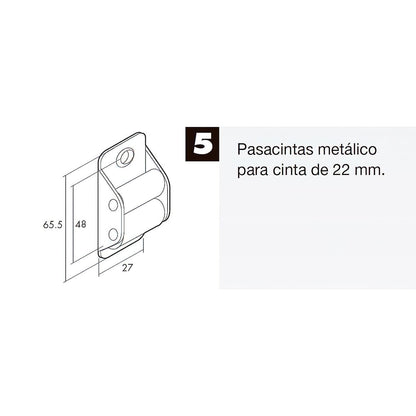 Pasacintas Persiana Zincado Rodillo Nylon Cinta 22 Mm._2