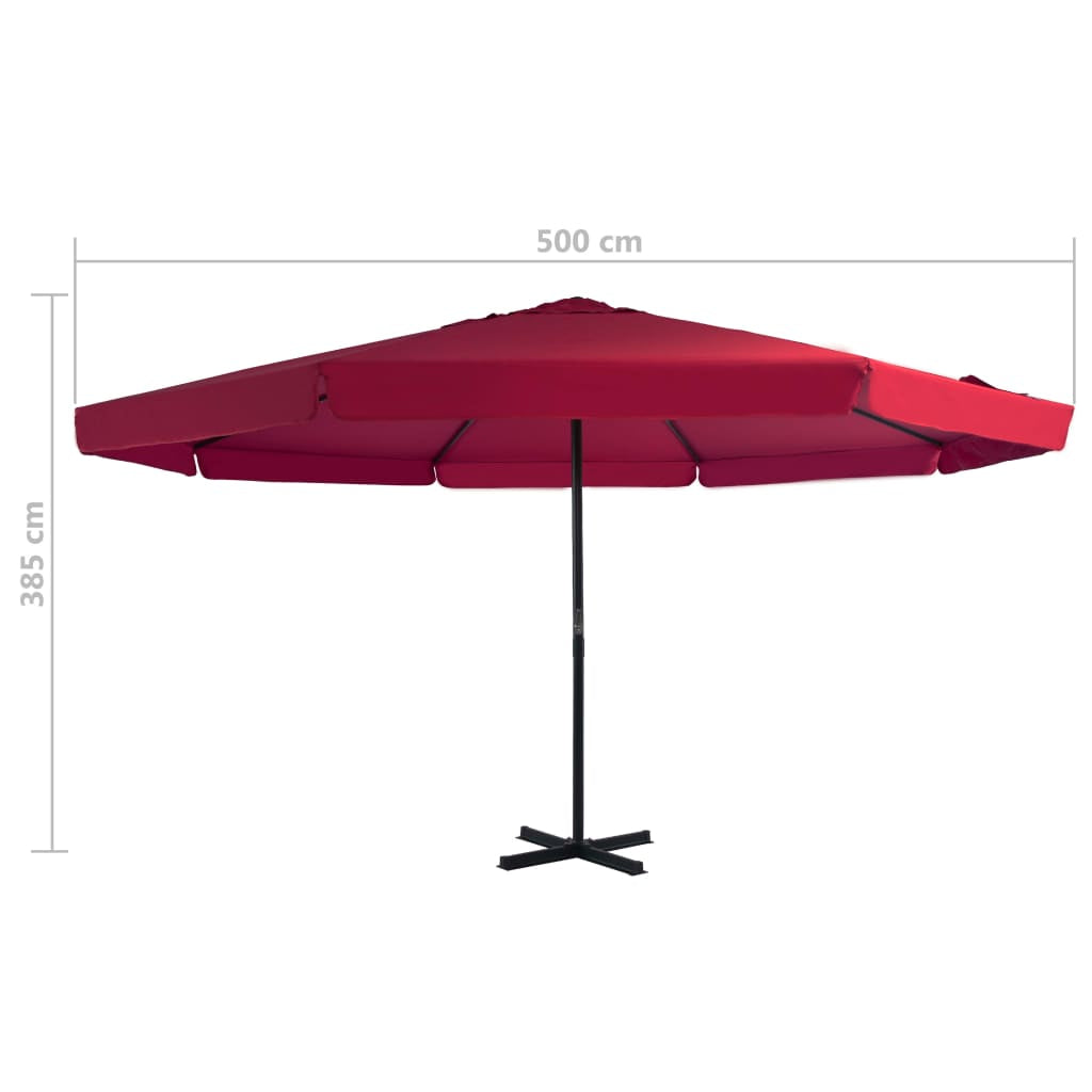 Vidaxl Sombrilla De Jardín Con Base Portátil Rojo_2