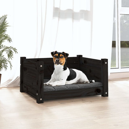 Cama Para Perros Madera Maciza De Pino Negro 55,5x45,5x28 Cm / Vetonek_5