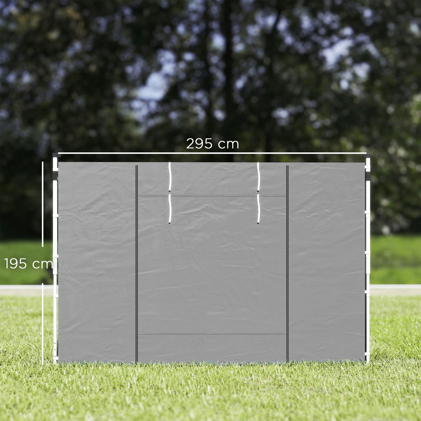 Outsunny Paredes Laterales Para Carpas De 2 Paneles 300x200 Cm Con Ventana Gris_2