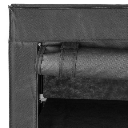 Armario Ropero Guardarropa De Tela Desmontable 70 X 45 X 155 Cm Negro Con Puerta Enrollable_2