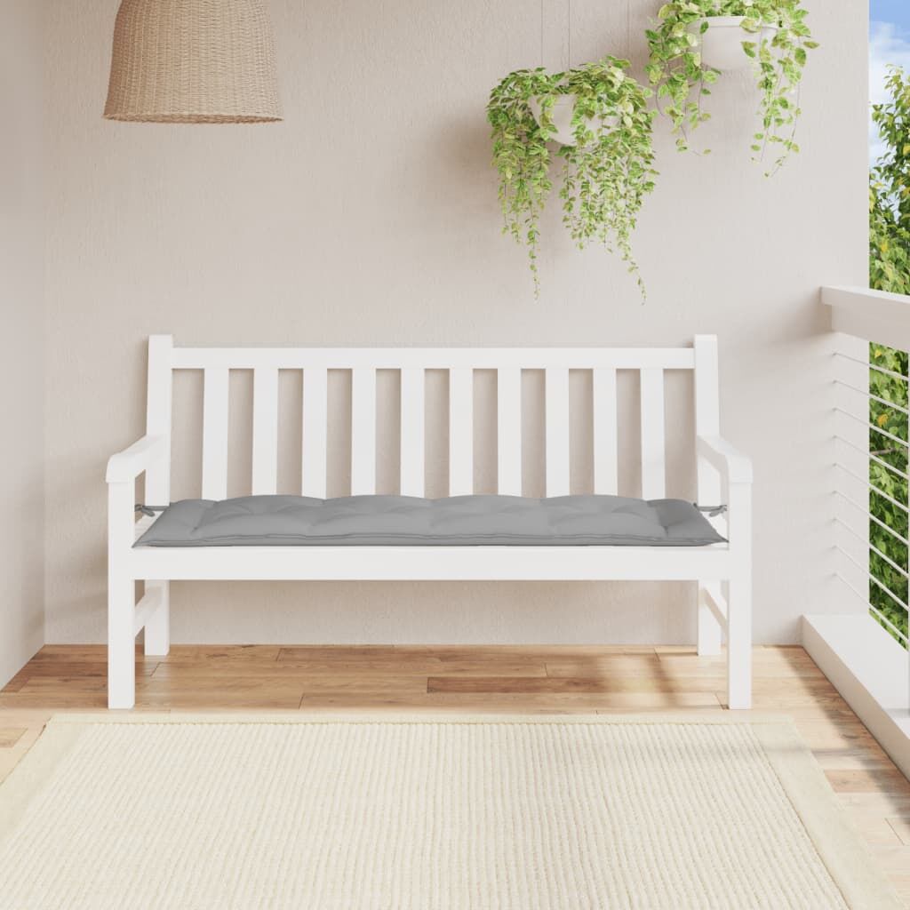 Vidaxl Cojín De Banco De Jardín Tela Oxford Gris 150x50x7 Cm_1