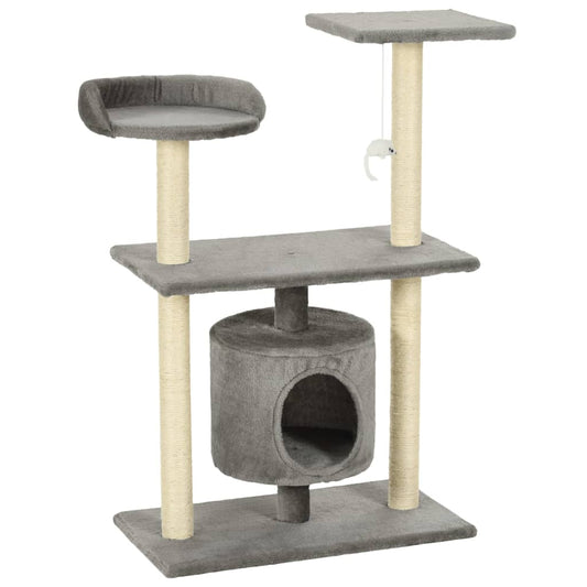 Vidaxl Rascador Para Gatos Con Postes Rascadores De Sisal 95 Cm Gris_0