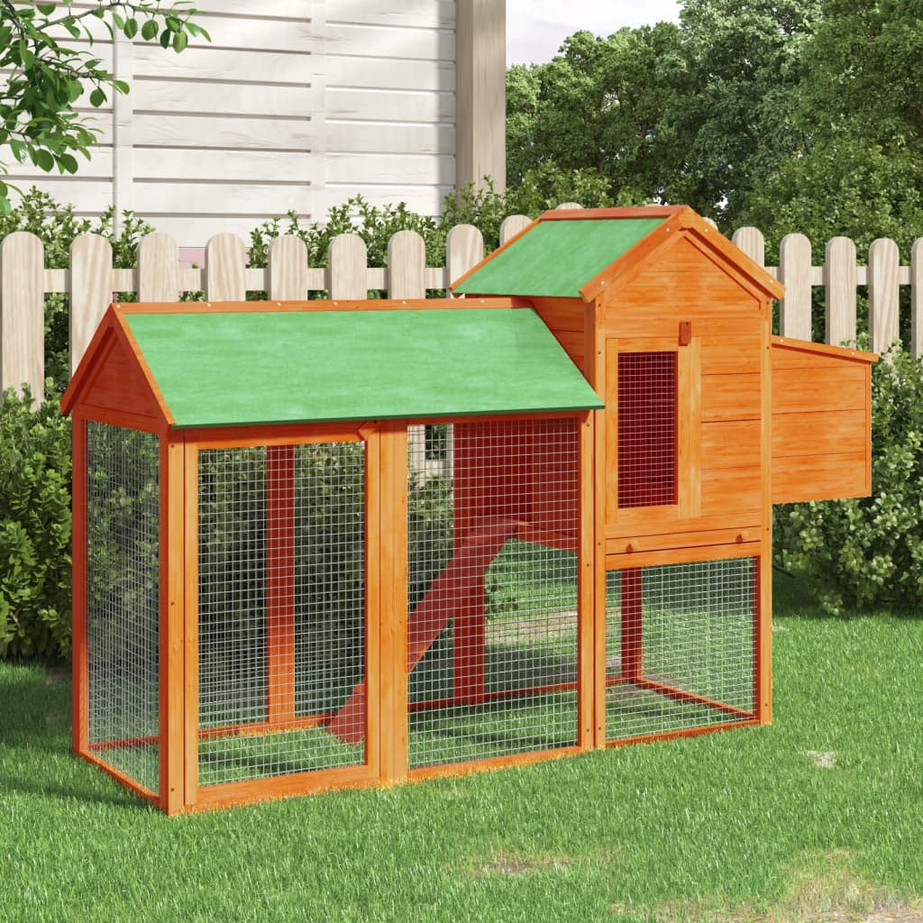 Vidaxl Gallinero Madera Maciza De Pino Marrón 193x65x117 Cm_1