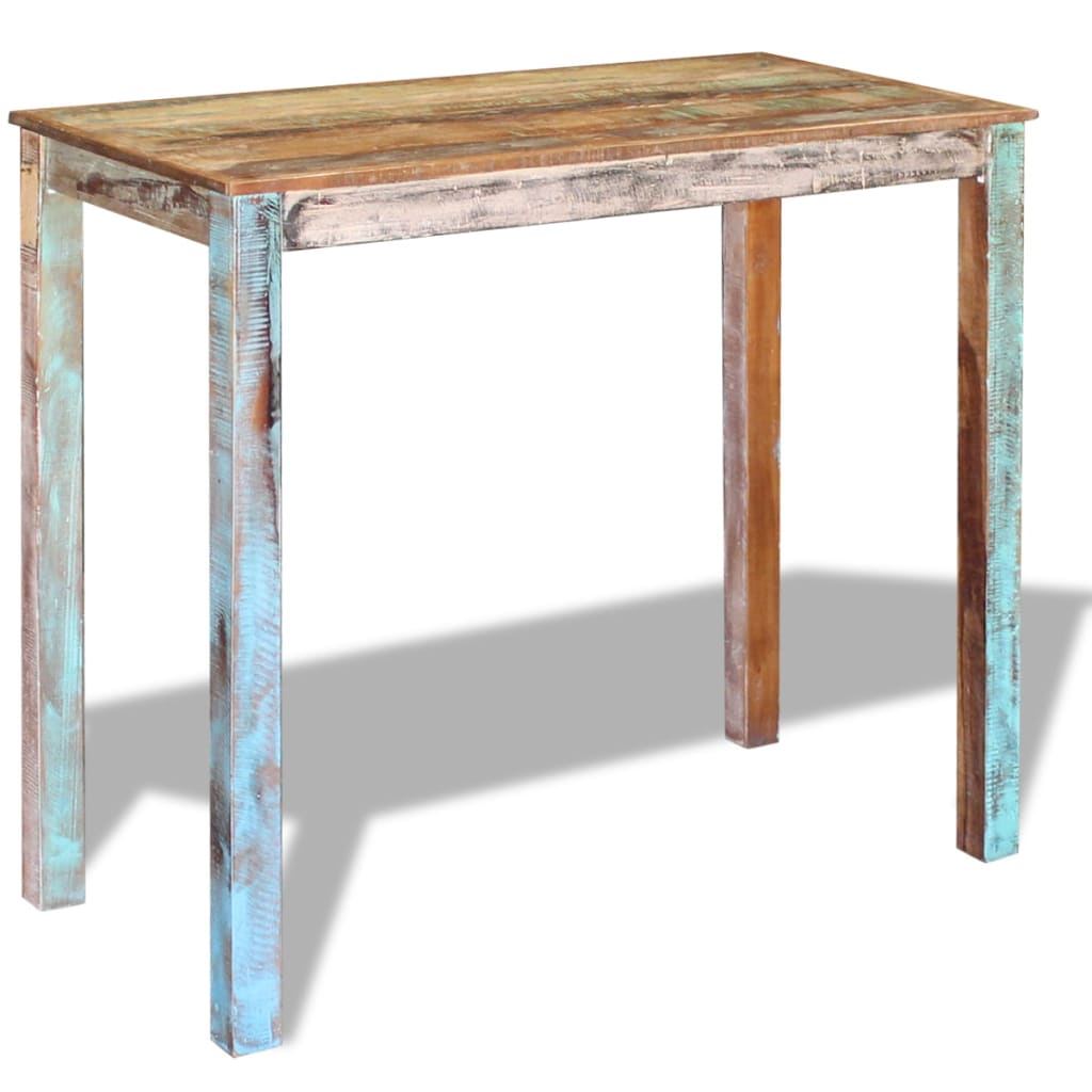 Mesa De Bar Madera Maciza Reciclada 115x60x107 Cm_2