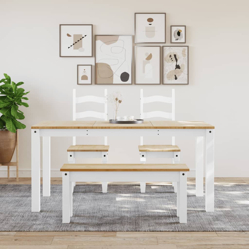 Mesa De Comedor Panama Madera Maciza Pino Blanco 160x80x75 Cm_1