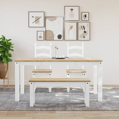 Mesa De Comedor Panama Madera Maciza Pino Blanco 160x80x75 Cm_1