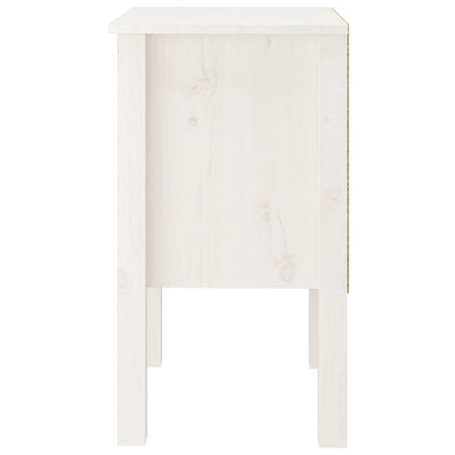 Mesita De Noche Madera Maciza De Pino Blanco 40x35x61,5 Cm_4