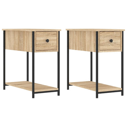 Mesitas Noche 2 Uds Madera Ingeniería Roble Sonoma 30x60x60 Cm_0