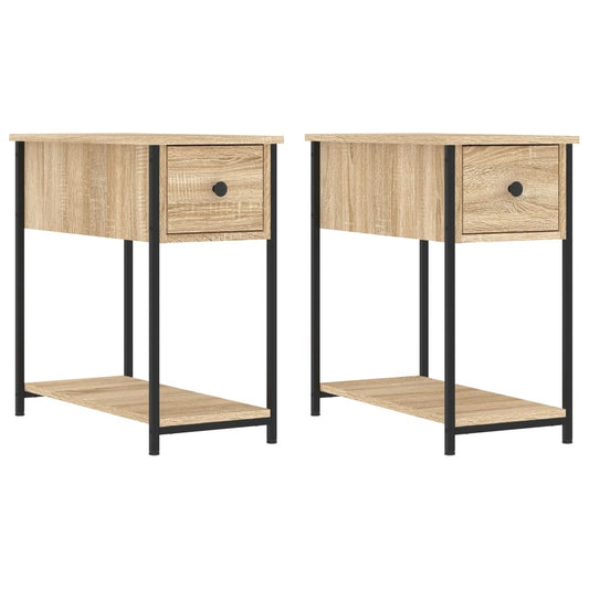 Mesitas Noche 2 Uds Madera Ingeniería Roble Sonoma 30x60x60 Cm_0