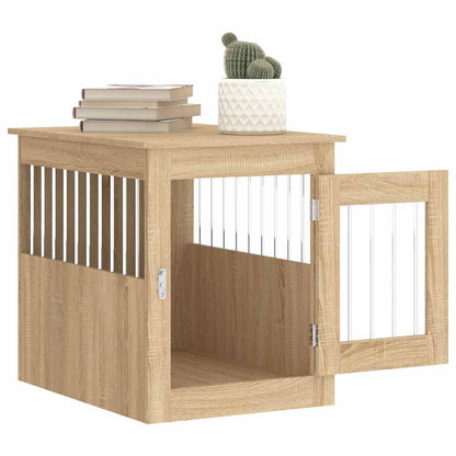 Jaula Para Perros Madera De Ingeniería Roble Sonoma 55x75x65 Cm_4