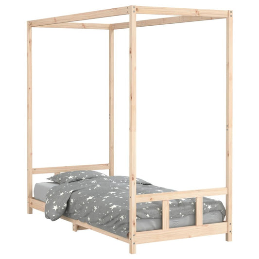 Vidaxl Estructura De Cama Para Niños Madera Maciza De Pino 90x200 Cm_0