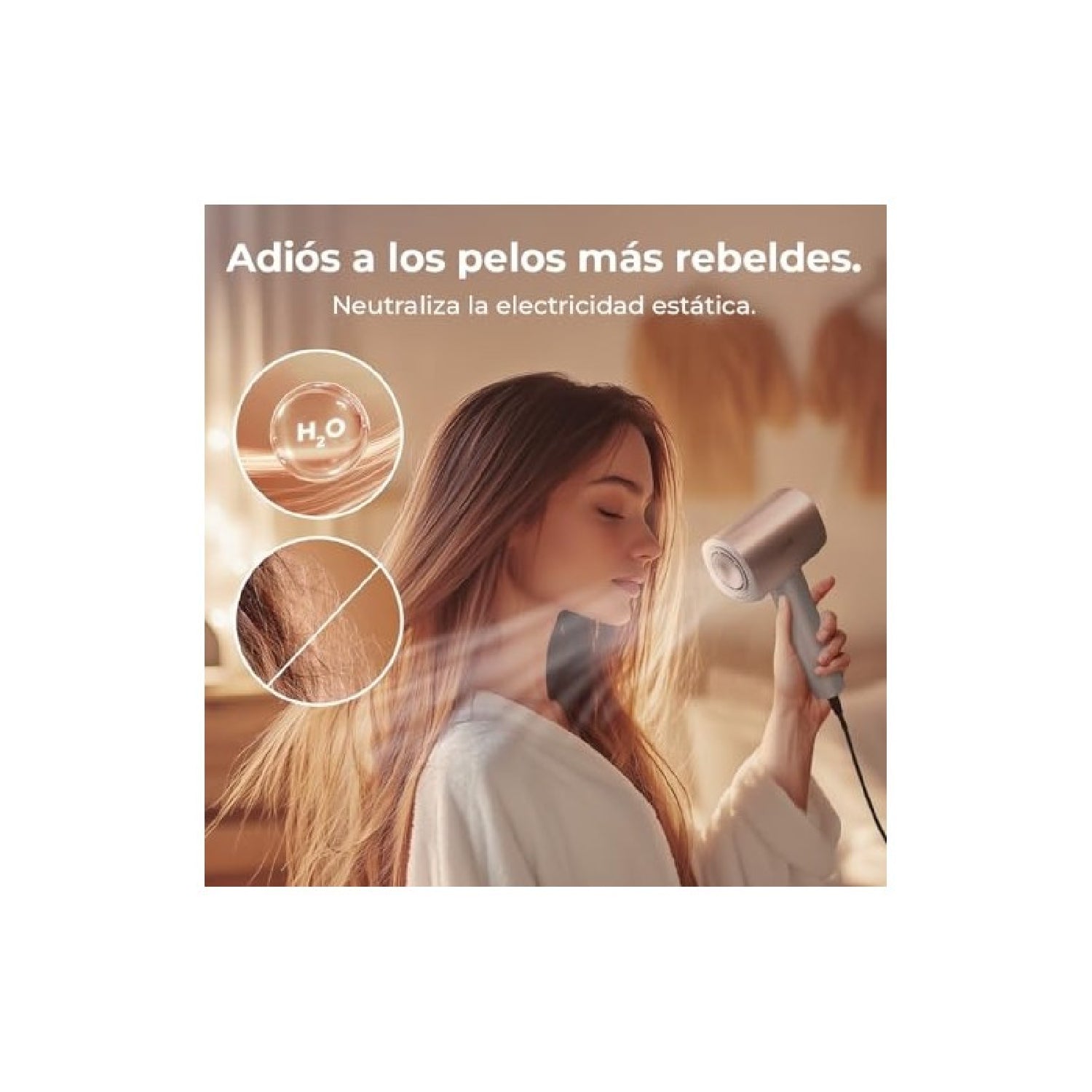Cecotec Secador De Pelo Brushless De Última Generación Dryglam Nano Plasma Champagne. Potencia De 110,000 Rpm Y 1600w_3