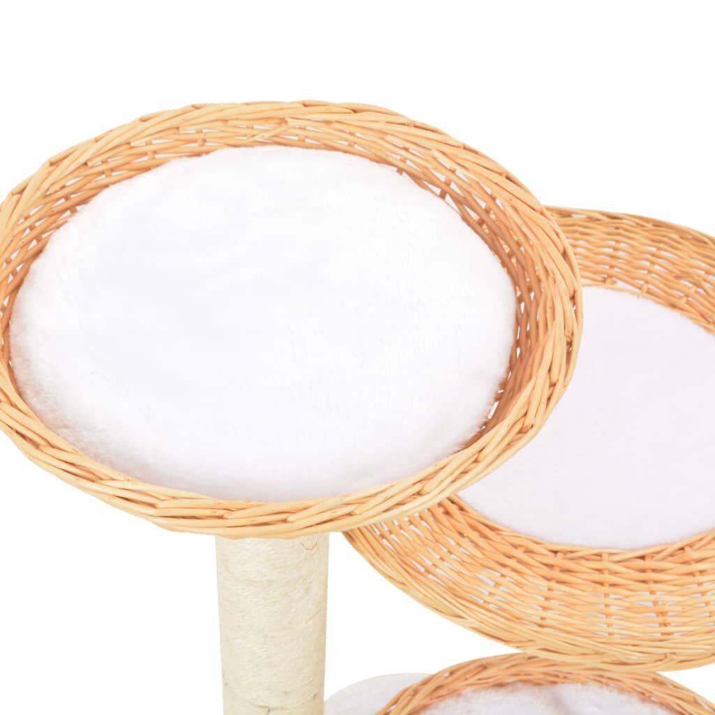 Vidaxl Rascador Para Gatos Con Poste De Sisal Madera Natural De Sauce_3