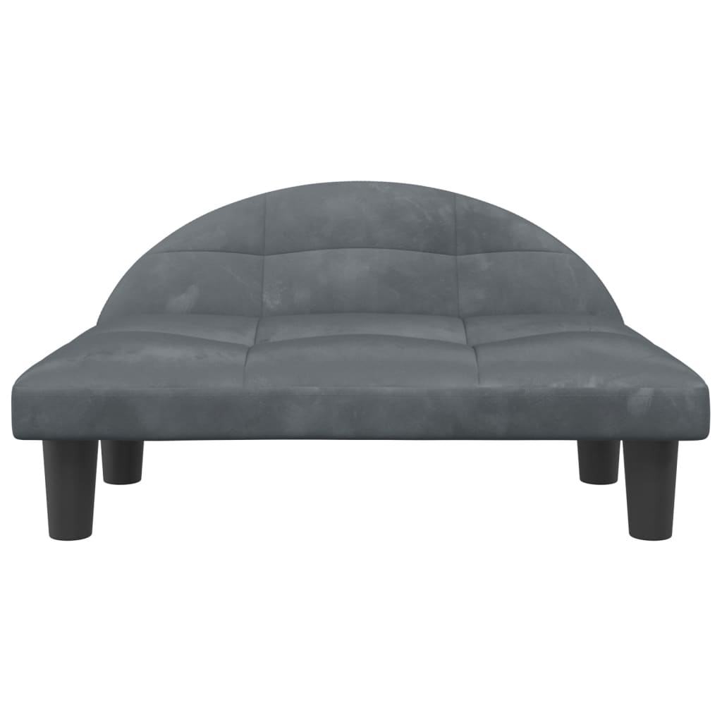 Cama Para Perros De Terciopelo Gris Oscuro 70x52x30 Cm / Vetonek_1