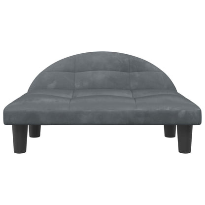 Cama Para Perros De Terciopelo Gris Oscuro 70x52x30 Cm / Vetonek_1