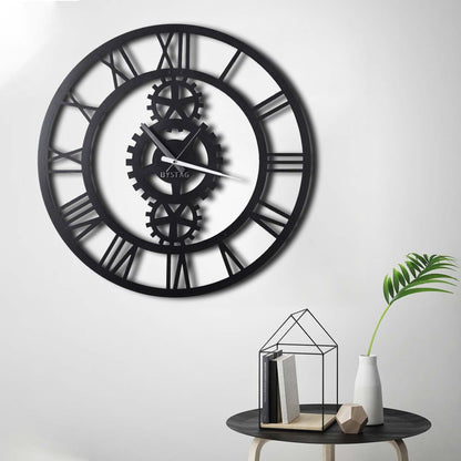 Reloj De Pared Metal Engranajes 70x70_2