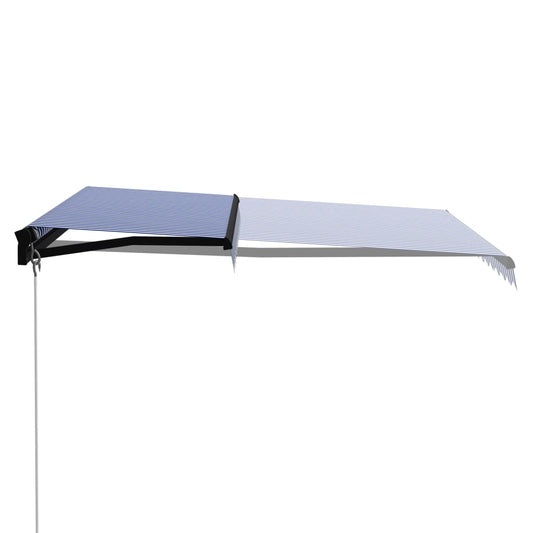 Toldo Manual Retráctil Azul Y Blanco 300x250 Cm_0
