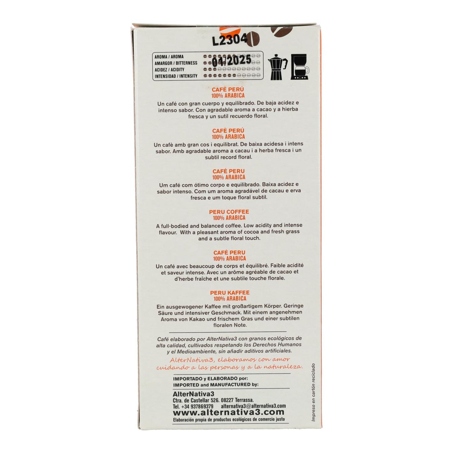 Café Perú molido Alternativa 250 g