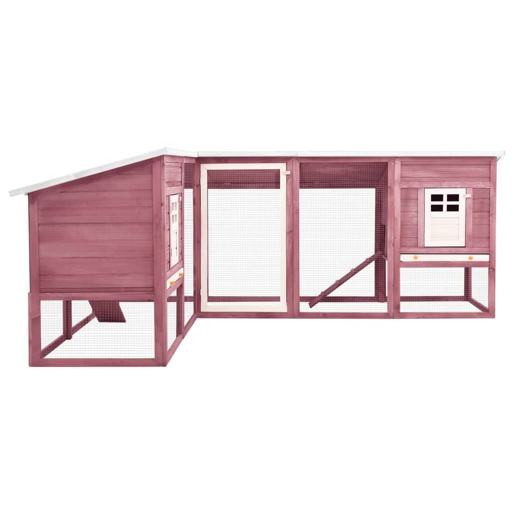 Vidaxl Conejera De Exterior Con Corredor Madera De Abeto Moca Y Blanco_1