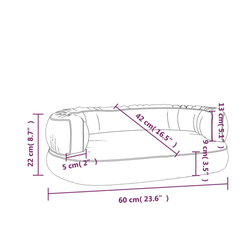 Vidaxl Cama Para Perros De Espuma Cuero Sintético Azul Oscuro 60x42 Cm_2