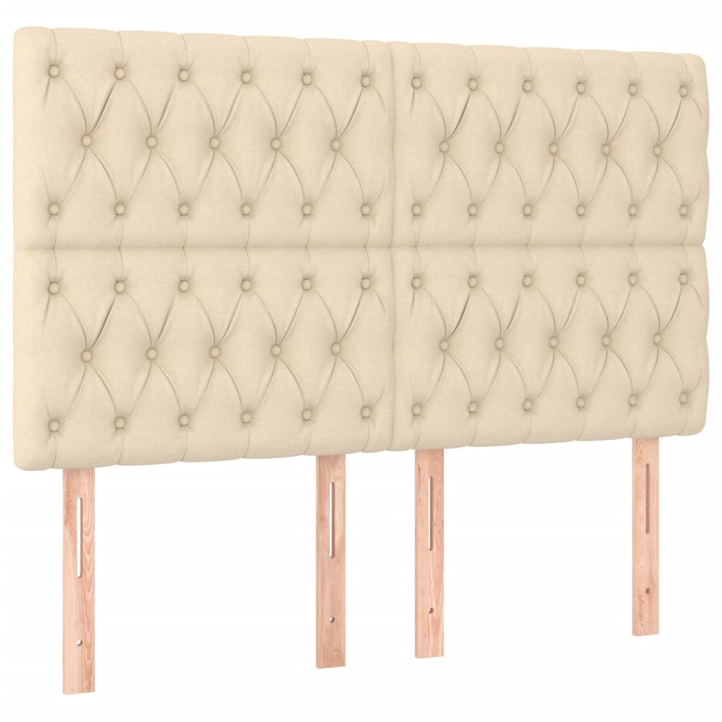 Estructura De Cama Con Cabecero De Tela Color Crema 140x190 Cm / Vetonek_3