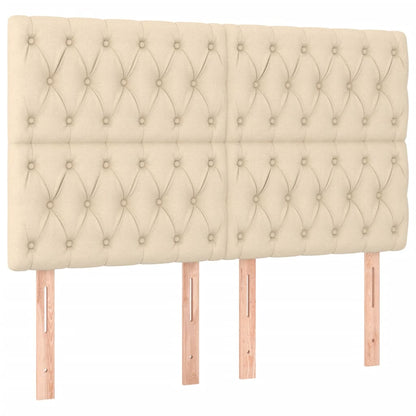 Estructura De Cama Con Cabecero De Tela Color Crema 140x190 Cm / Vetonek_3