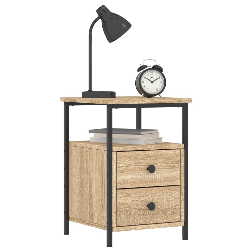 Mesitas Noche 2 Uds Madera Ingeniería Roble Sonoma 34x35,5x50cm_1