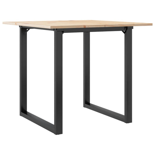 Mesa De Comedor Marco O Madera Maciza Pino Y Acero 90x90x75 Cm_0
