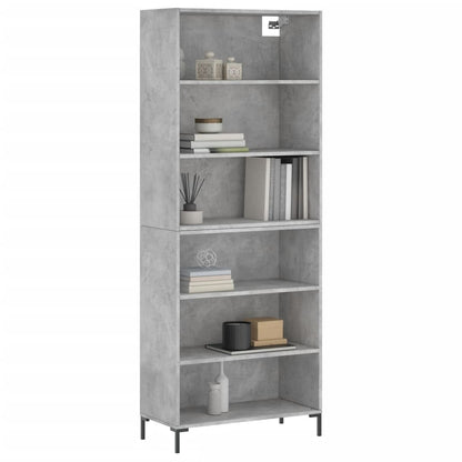 Aparador Alto Madera Ingeniería Gris Hormigón 69,5x32,5x180 Cm_2