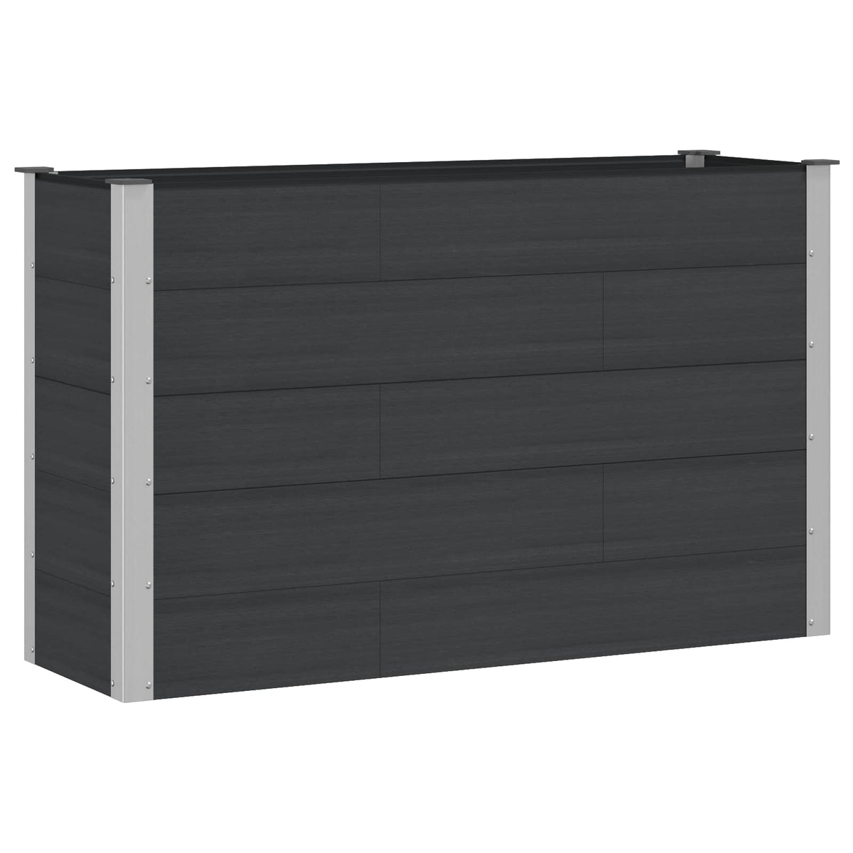 Arriate Elevado Negro 150 X 50 X 91 Cm Wpc Y Aluminio_0