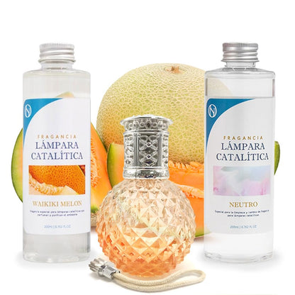 Pack Ahorro Lámpara Catalítica Orange Diamonds + Fragancia Waikiki Melon 200ml + Limpiador Neutro 200ml + Mecha Repuesto_0