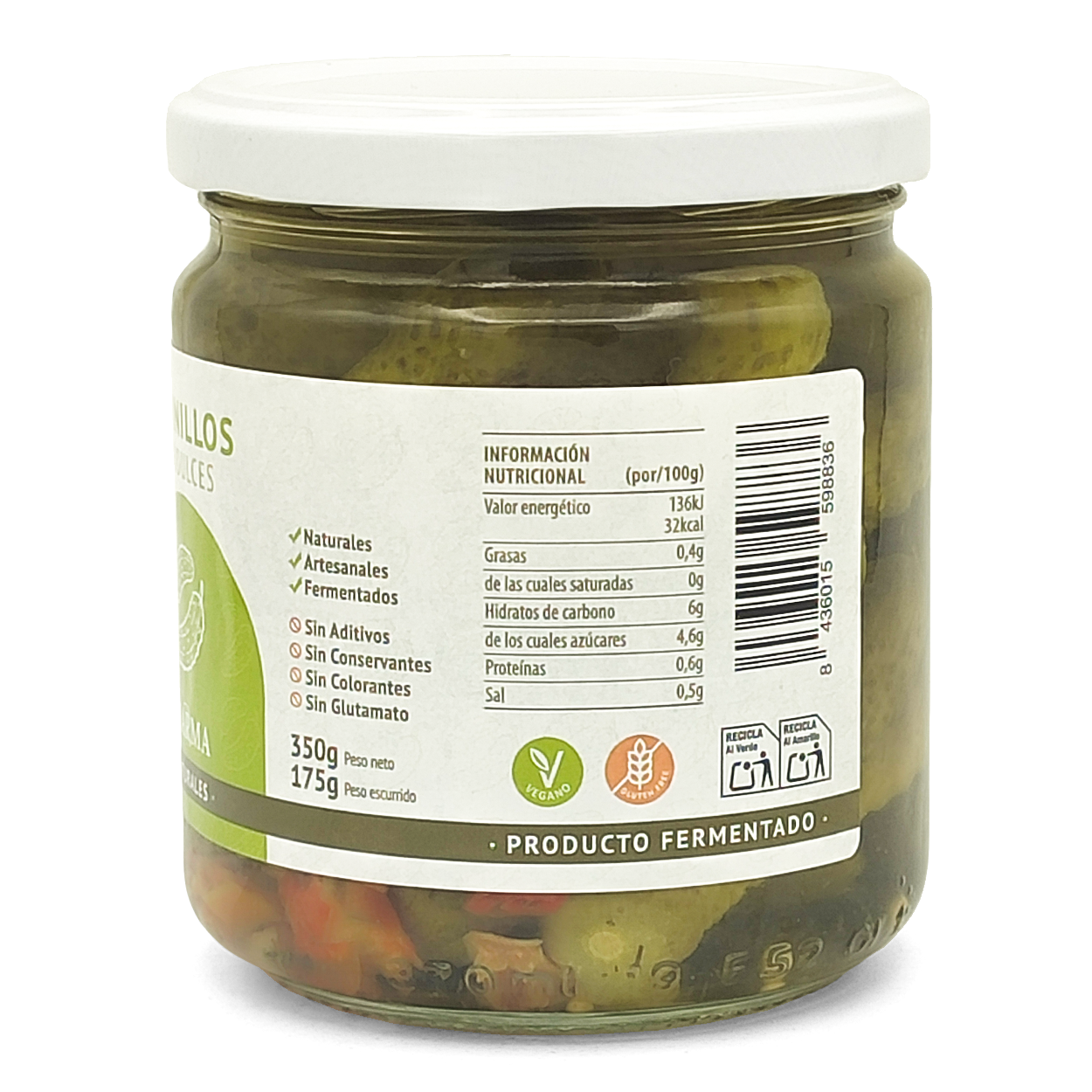 Pepinillos Agridulces Naturales Marma 350gr_1