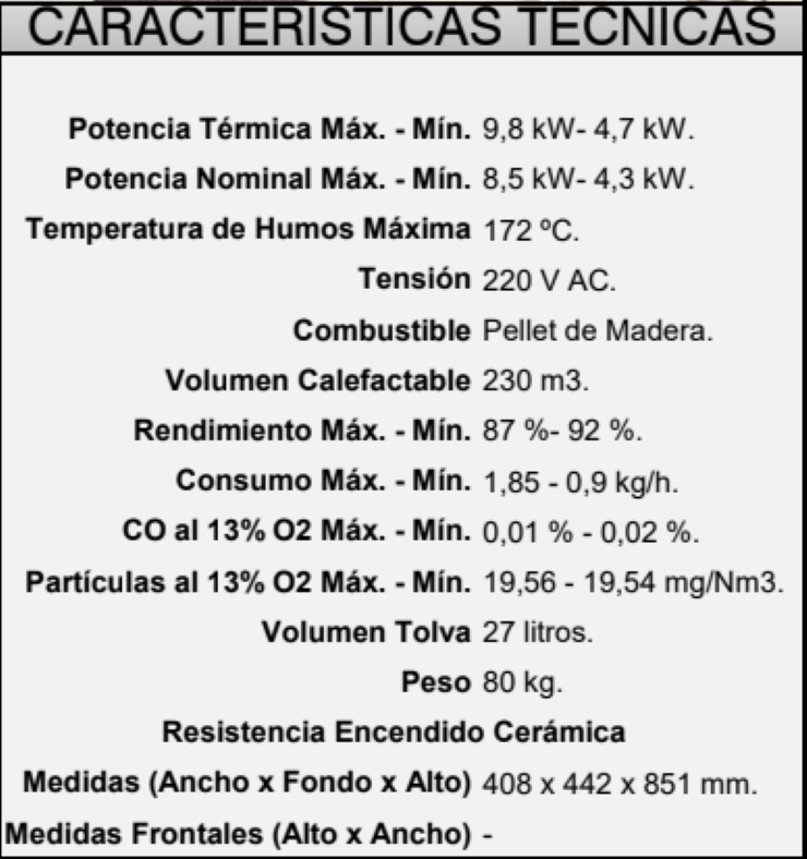 BRICOSOL Estufa de pellets aire frontal FM Modelo BP-100 B_2