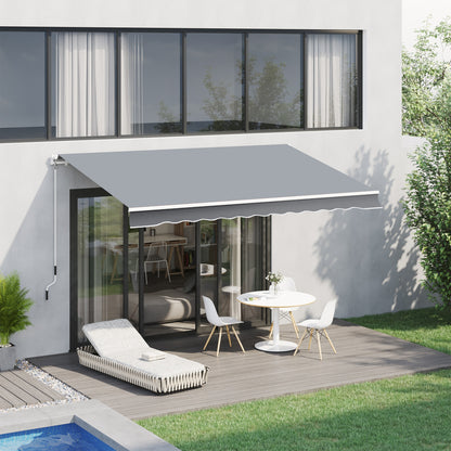 Outsunny Toldo Manual Retráctil Plegable Con Manivela Exterior 295x245 Cm Gris_1