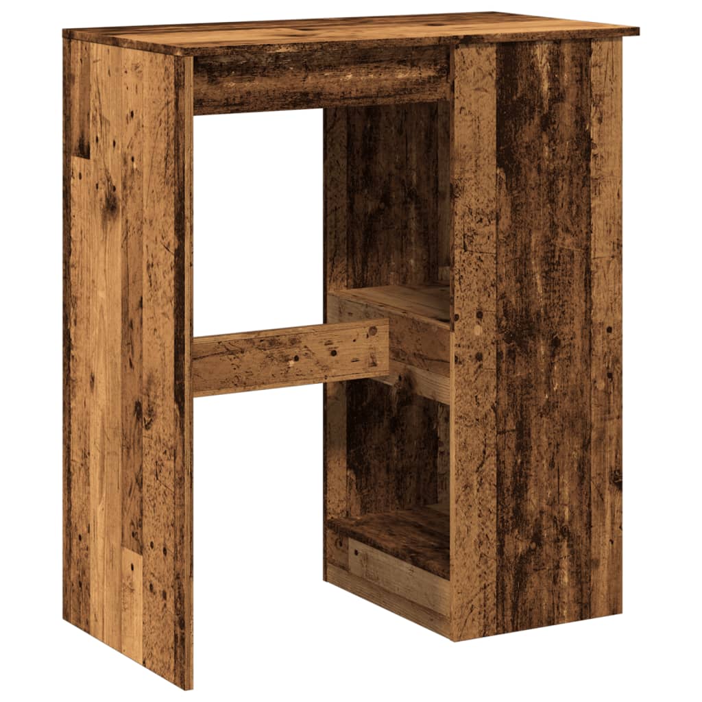 Mesa Alta Con Estantes Madera Envejecida 90x47,5x103,5 Cm_4