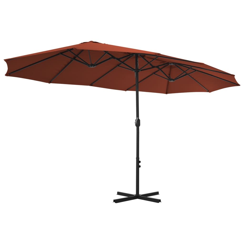 Vidaxl Sombrilla De Jardín Con Palo De Aluminio Terracota 460x270 Cm_3