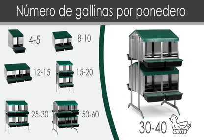 Ponedero Para Gallinas Con Cajón Escamoteador - 8 Huecos_1