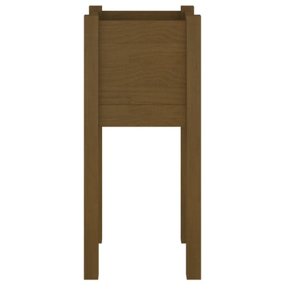 Jardinera De Madera Maciza De Pino Marrón Miel 31x31x70 Cm_3