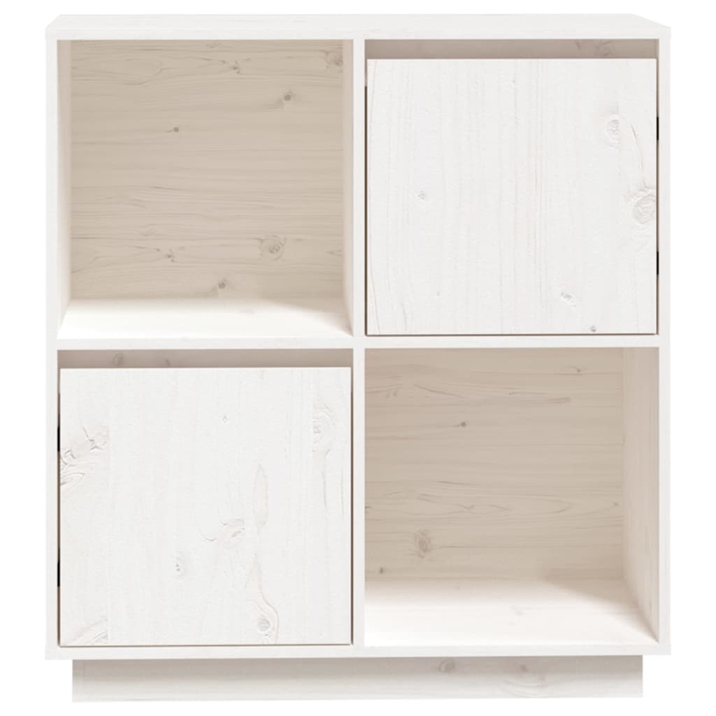 Aparador De Madera Maciza De Pino Blanco 74x35x80 Cm / Vetonek_2