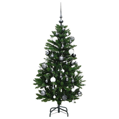 Vidaxl Árbol Navidad Artificial Con Bisagras 150 Led Y Bolas 120 Cm_3