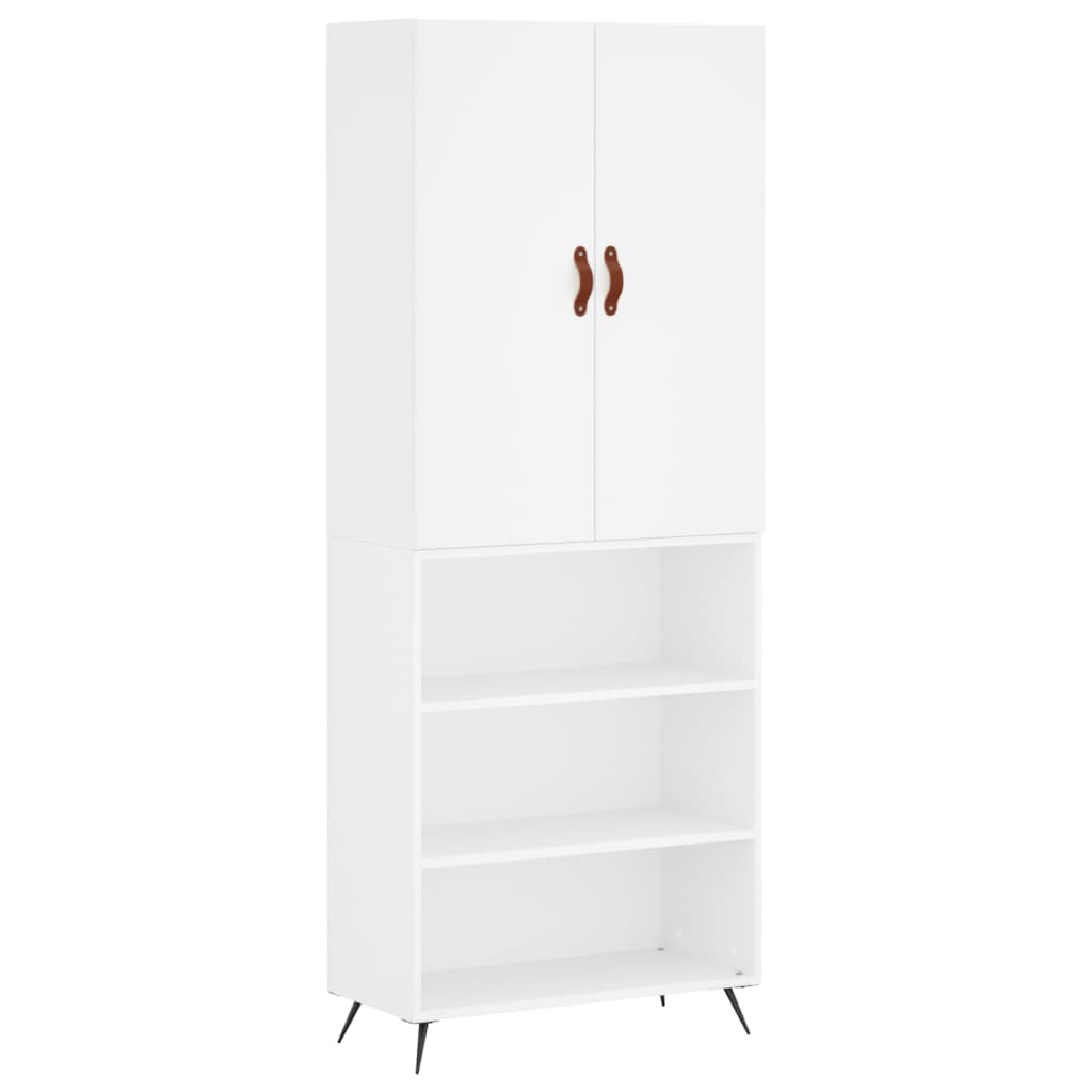 Aparador Alto Madera Contrachapada Blanco 69,5x34x180 Cm_1